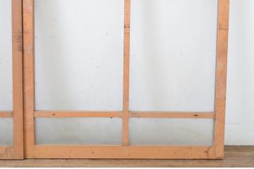 アンティーク建具　アーチデザインがお洒落なガラス窓2枚セット(ガラス戸、引き戸)(R-064560)