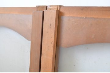 アンティーク建具　アーチデザインがお洒落なガラス窓2枚セット(ガラス戸、引き戸)(R-064560)
