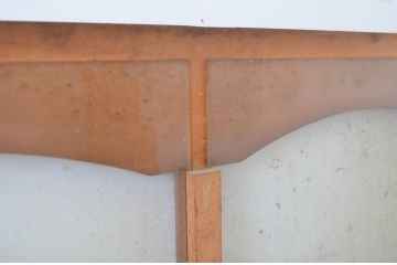 アンティーク建具　アーチデザインがお洒落なガラス窓2枚セット(ガラス戸、引き戸)(R-064560)