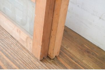 アンティーク建具　アーチデザインがお洒落なガラス窓2枚セット(ガラス戸、引き戸)(R-064560)