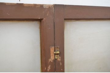 アンティーク建具　シンプルでインテリアに取り入れやすい明かり取り3枚セット(ガラス欄間、明り取り)(R-064562)