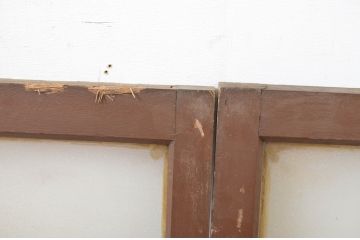 アンティーク建具　シンプルでインテリアに取り入れやすい明かり取り3枚セット(ガラス欄間、明り取り)(R-064562)