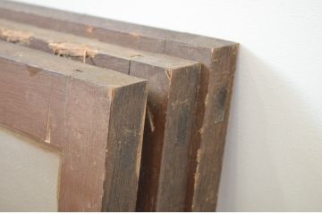 アンティーク建具　シンプルでインテリアに取り入れやすい明かり取り3枚セット(ガラス欄間、明り取り)(R-064562)