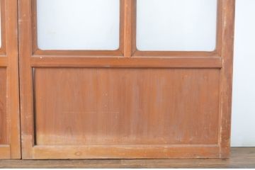 アンティーク建具　レトロな雰囲気漂うガラス戸4枚セット(引き戸)(R-064563)