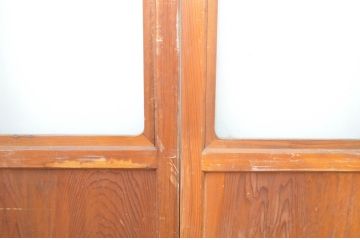 アンティーク建具　レトロな雰囲気漂うガラス戸4枚セット(引き戸)(R-064563)
