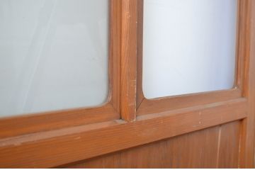 アンティーク建具　レトロな雰囲気漂うガラス戸4枚セット(引き戸)(R-064563)