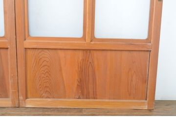 アンティーク建具　レトロな雰囲気漂うガラス戸4枚セット(引き戸)(R-064563)