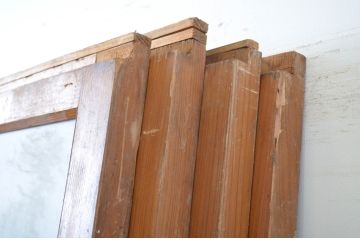 アンティーク建具　レトロな雰囲気漂うガラス戸4枚セット(引き戸)(R-064563)