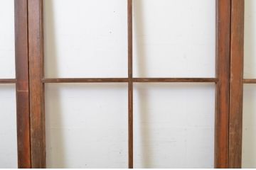 アンティーク建具　経年による味わいが魅力のガラス戸3枚セット(引き戸)(R-064564)
