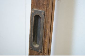 アンティーク建具　経年による味わいが魅力のガラス戸3枚セット(引き戸)(R-064564)