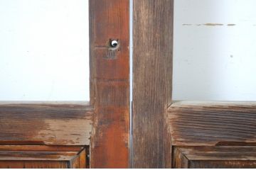アンティーク建具　経年による味わいが魅力のガラス戸3枚セット(引き戸)(R-064564)