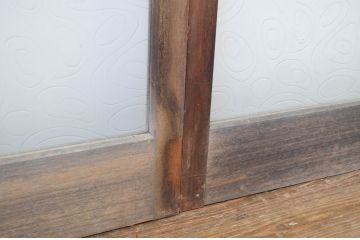 アンティーク建具　シンプルなデザインが魅力のガラス戸4枚セット(引き戸)(R-064565)
