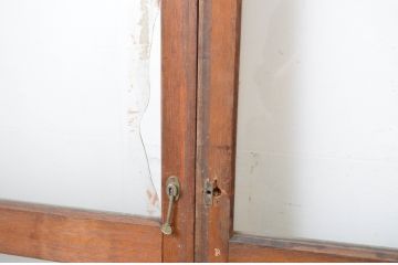 アンティーク建具　シンプルなデザインが魅力のガラス戸4枚セット(引き戸)(R-064565)