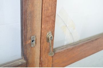 アンティーク建具　シンプルなデザインが魅力のガラス戸4枚セット(引き戸)(R-064565)