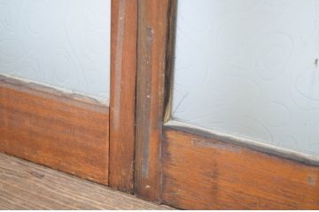 アンティーク建具　シンプルなデザインが魅力のガラス戸4枚セット(引き戸)(R-064565)