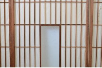 アンティーク建具　経年を感じる風合いが魅力の古い障子戸4枚セット(引き戸)(R-064566)
