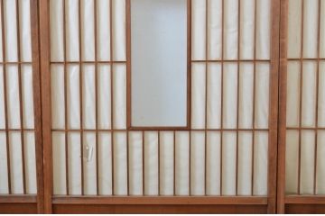アンティーク建具　経年を感じる風合いが魅力の古い障子戸4枚セット(引き戸)(R-064566)
