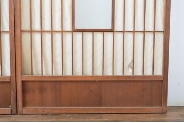 アンティーク建具　経年を感じる風合いが魅力の古い障子戸4枚セット(引き戸)(R-064566)