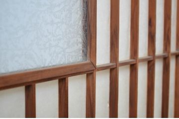 アンティーク建具　経年を感じる風合いが魅力の古い障子戸4枚セット(引き戸)(R-064566)