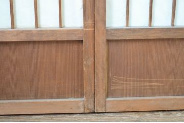 アンティーク建具　経年を感じる風合いが魅力の古い障子戸4枚セット(引き戸)(R-064566)