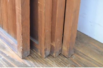 アンティーク建具　経年を感じる風合いが魅力の古い障子戸4枚セット(引き戸)(R-064566)