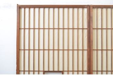アンティーク建具　和の情緒を演出する障子戸2枚セット(引き戸)(R-064567)