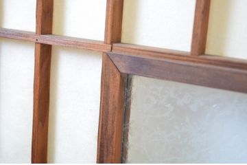 アンティーク建具　和の情緒を演出する障子戸2枚セット(引き戸)(R-064567)