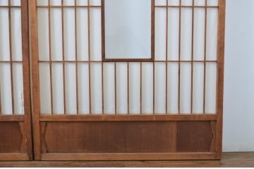 アンティーク建具　和の情緒を演出する障子戸4枚セット(引き戸)(R-064568)