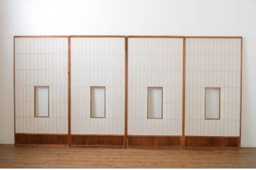 アンティーク建具　和の情緒を演出する障子戸4枚セット(引き戸)(R-064568)