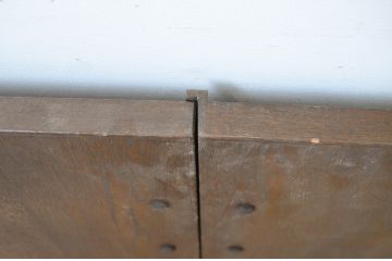 ビンテージ建具　永田良介商店　ペイント仕上げ限定　クラシカルな佇まいが上品な小扉4枚セット(両開きドア2対、窓、木製ドア、収納建具、ヴィンテージ)(R-064572)