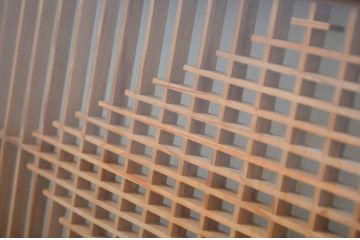 ビンテージ建具　両面ガラス入り　品のある雰囲気が魅力的なガラス欄間2枚セット(明り取り、明かり取り、ヴィンテージ)(R-064575)
