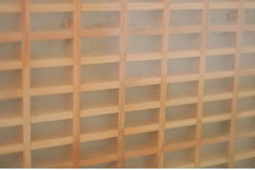 ビンテージ建具　両面ガラス入り　品のある雰囲気が魅力的なガラス欄間2枚セット(明り取り、明かり取り、ヴィンテージ)(R-064575)
