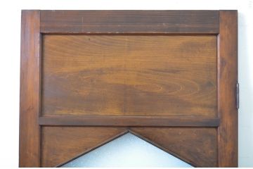 アンティーク建具　レトロな雰囲気香る古い洋館のひし形ガラス入りドア1枚(扉、木製ドア)(R-064582)