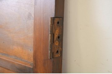 アンティーク建具　レトロな雰囲気香る古い洋館のひし形ガラス入りドア1枚(扉、木製ドア)(R-064582)