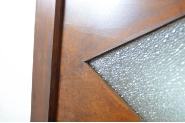 アンティーク建具　レトロな雰囲気香る古い洋館のひし形ガラス入りドア1枚(扉、木製ドア)(R-064582)