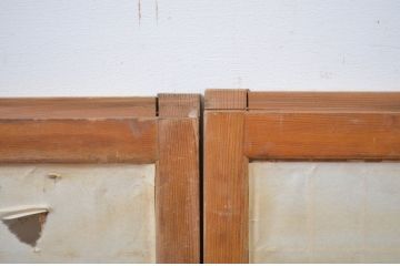 ビンテージ建具　和の趣を感じる組子入りの障子欄間2枚セット(明り取り、明かり取り、ヴィンテージ)(R-064584)