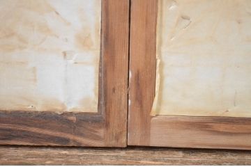 ビンテージ建具　和の趣を感じる組子入りの障子欄間2枚セット(明り取り、明かり取り、ヴィンテージ)(R-064584)