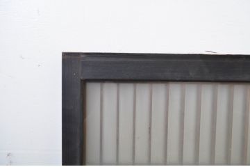 ビンテージ建具　ガラス入り組子　和モダンな空間づくりにおすすめの書院戸2枚セット(窓、片面ガラス、引き戸、ガラス戸、ヴィンテージ)(R-064585)