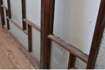 アンティーク建具　大正ロマン　ノスタルジックな雰囲気を醸し出すガラス窓4枚セット(ガラス戸、引き戸)(R-064586)