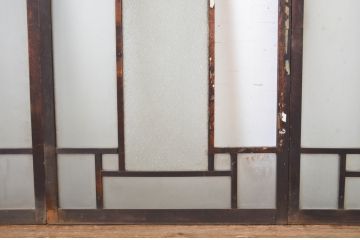 アンティーク建具　大正ロマン　ノスタルジックな雰囲気を醸し出すガラス窓4枚セット(ガラス戸、引き戸)(R-064586)