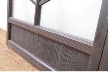 アンティーク建具　大正ロマン　どこか懐かしい雰囲気の小さなガラス窓2枚セット(ガラス戸、引き戸)(R-064587)
