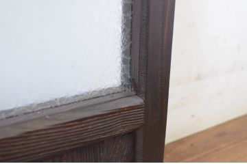 アンティーク建具　大正ロマン　どこか懐かしい雰囲気の小さなガラス窓2枚セット(ガラス戸、引き戸)(R-064587)