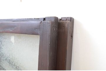 アンティーク建具　大正ロマン　どこか懐かしい雰囲気の小さなガラス窓2枚セット(ガラス戸、引き戸)(R-064587)