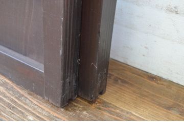 アンティーク建具　大正ロマン　どこか懐かしい雰囲気の小さなガラス窓2枚セット(ガラス戸、引き戸)(R-064587)