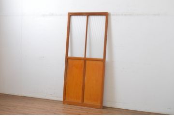 レトロ建具　昭和レトロな空間造りにおすすめのモールガラス入り引き戸1枚(ガラス戸)(R-064588)