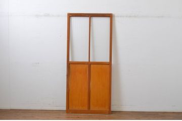 レトロ建具　昭和レトロな空間造りにおすすめのモールガラス入り引き戸1枚(ガラス戸)(R-064588)
