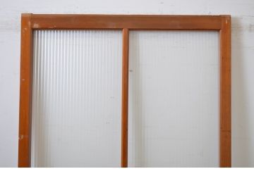 レトロ建具　昭和レトロな空間造りにおすすめのモールガラス入り引き戸1枚(ガラス戸)(R-064588)