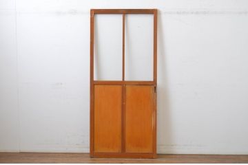レトロ建具　昭和レトロな空間造りにおすすめのモールガラス入り引き戸1枚(ガラス戸)(R-064588)