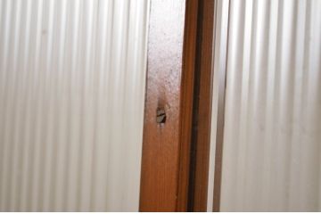 レトロ建具　昭和レトロな空間造りにおすすめのモールガラス入り引き戸1枚(ガラス戸)(R-064588)