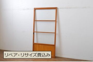 レトロ建具　昭和レトロ　どこか懐かしい雰囲気を感じるモールガラス入り引き戸1枚(ガラス戸)(R-064589)